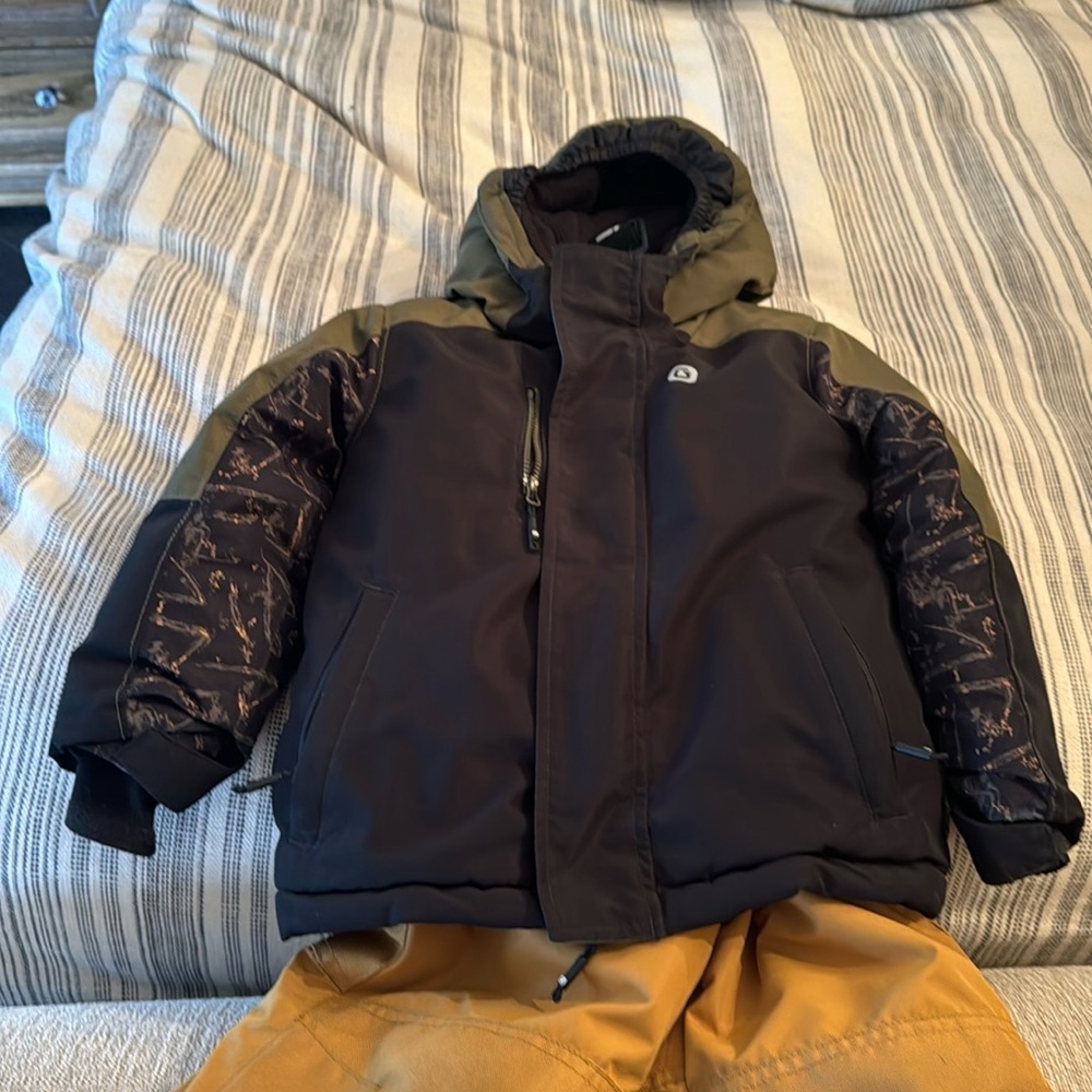 Kids Black and Green Winter Jacket